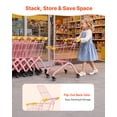 thumbnail image 6 of VEVOR Shopping Cart for Kids, Sturdy Steel Frame, Grocery Store Pretend Play Toy with Wheels, Dense Mesh Basket, Toy Shopping Cart Trolley, Foldable Design, Flip-Open Back,for Kids & Toddlers Ages 3+, 6 of 9