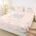 thumbnail image 4 of Castle Fairy Flower Balloon Letter M Full Size Sheets 4-Piece for Kids,Pastel Pattern Bed Sheets, 4 of 6