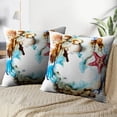 thumbnail image 4 of LALILO Throw Pillow Covers Beautiful Shells With Starfish Watercolor Cushion Cover 18" x 18", 2 Pack, 4 of 6