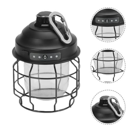 FRCOLOR LED Lights for Camping Rechargeable Lantern Travel 13.5X10CM Black
