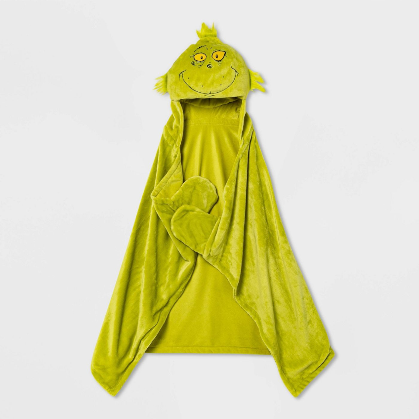 Dr. Seuss "The Grinch" Hooded Throw Blanket