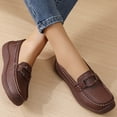 thumbnail image 6 of Domzle Women's Comfortable Faux Leather Penny Loafers Slip On Business Casual Dress Shoes Lightweight Office Work Flats Everyday Walking Shoes for Women Coffee, 6 of 7