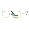 thumbnail image 3 of SA106 Rectangular Metal Frame Multi 3 Focus Progressive Reading Glasses Gold +1.5, 3 of 4