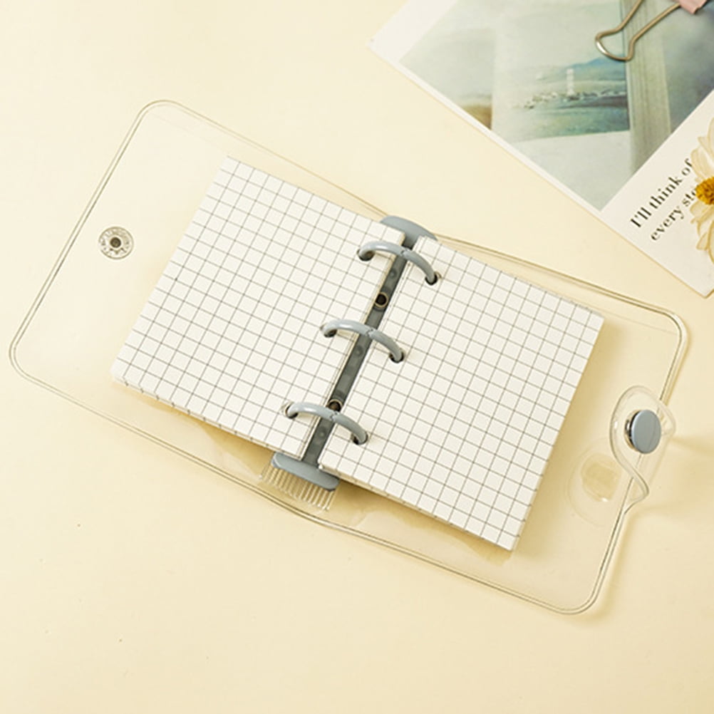Mini Transparent 3ring Binder Covers  Mini Loose Leaf Notebook Binder Mini Transparent 3Ring Binder Covers With Grid Inner Page And Binder Pockets Mini Loose Leaf Notebook Binder