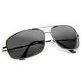 thumbnail image 4 of sunglassLA Unisex Large Classic Metal Crossbar Square Lens Aviator Sunglasses 66mm (Silver / Smoke) - 66mm, 4 of 4