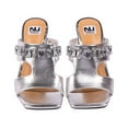 thumbnail image 2 of Ninety Union Rio Metallic Heel Embelished Slide, Silver, 10, 2 of 5