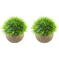 thumbnail image 1 of Mini plantas artificiales, césped verde falso de plástico, arbustos topiarios de vegetación sintética con macetas grises para decoración de baño, hogar, oficina, decoración de la casa Fokelyi CZJJ-HQ70-2, 1 of 7