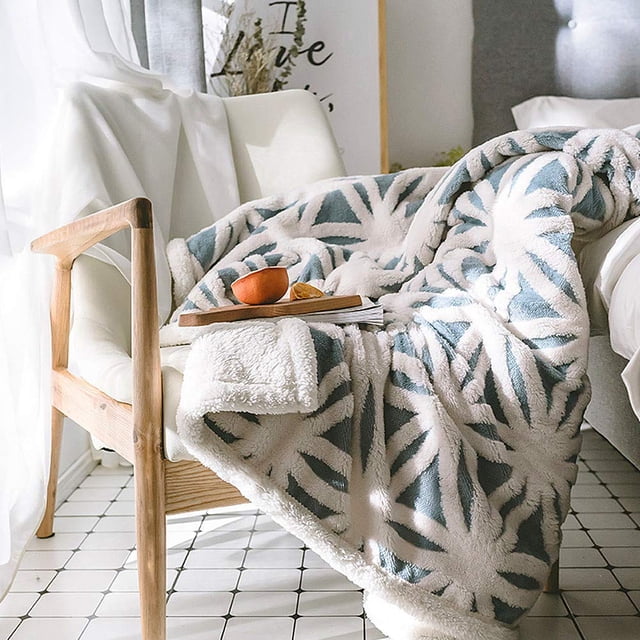 Manta UKELER Ultra Plush, supersuave, azul claro, 150 x 125 cm