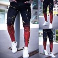 thumbnail image 2 of B91xZ Men's Straight Fit Jean Stretch Ripped Denim Stylish Jeans,Black M, 2 of 5