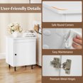 thumbnail image 6 of Gymax Nightstand Mid Century Modern End Table w/Door Heavy-Duty Metal Legs for Bedroom, 6 of 9