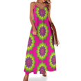 thumbnail image 1 of Nuevo vestido retro sin mangas con estampado de flores de mandala para mujer, vestido morado para mujer, 1 of 7