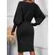 thumbnail image 4 of Suéter de Larga con Cuello Alto y Farol para Mujer, Estilo Formal, Ajustado, Ajustado, Estilo Lápiz, Midi, para Vestir Negro XL, 4 of 7