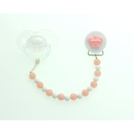 Crown with Matching Beads Pacifier Clip