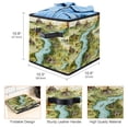 thumbnail image 3 of Map section Foldable Storage Basket with Handle, 10.8"X10.5"X10.6", Large Capacity - Storage Cubes, Storage Baskets, Organizer Bins, 3 of 6