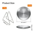 thumbnail image 2 of 8pcs Stainless Steel Plates with Triangle Stand 6.7 Inch Dinner Plate, Silver Tone, 2 of 6