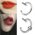 thumbnail image 2 of Lip Rings Fake Spring Clip On Nose Rings Fake Lip Hoop Body Piercing Rings. B2Q1, 2 of 9