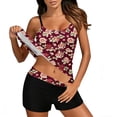 thumbnail image 6 of qucoqpe Tankini Swimsuits for Women Fashion Floral Print Backless Spaghetti Strap Two Piece Modest Bathing Suits Summer Beach Swimwear with Shorts, 6 of 8