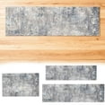 thumbnail image 3 of Washable Indoor Entryway Rug â Non- Rubber Backed Floor Mat for Kitchen, Hallway, Bedroom â Modern Abstract Low-Pile Thin Wide Carpet Runner for Bathroom, Living Room, Office (Blue Grey, 4x3), 3 of 3