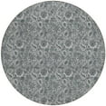 thumbnail image 5 of 8' Gray Silver And Charcoal Round Floral Washable Indoor Outdoor Area Rug, 5 of 5