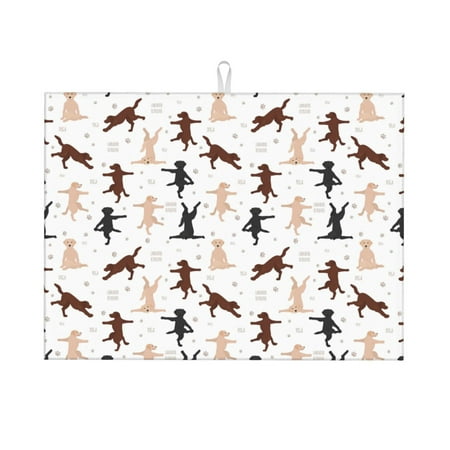 

Jgfou Yoga Labrador Retriever Print Dish Drying Mat Large Dish Drying Mats for Kitchen Counter Easy Clean Dish Mat Kitchen Drying Mat 18 x24