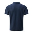 thumbnail image 3 of JTieacloth Button Casual Tee Collared Male's Shirt Button Up Turn Down Lapel Short Sleeve Solid Color Sports Shirt Blue XXL, 3 of 5