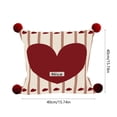 thumbnail image 3 of Cojín decorativo en forma de corazón 16x16 pulgadas - Cojín rojo de amor con funda y inserto lavables extraíbles para sofá, cama y silla, 3 of 6