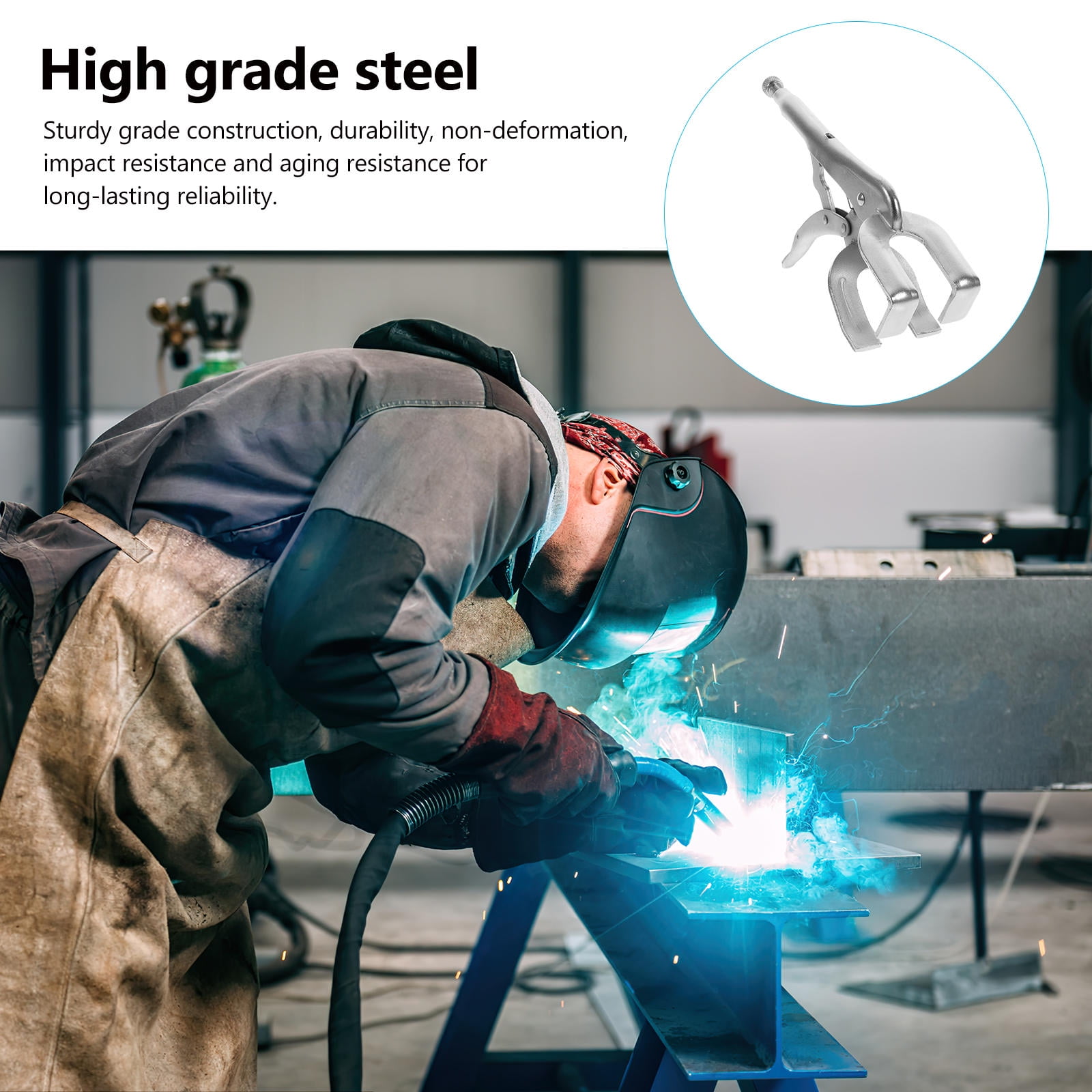 Healifty Adjustable U Clamp Locking Pliers for Clamping Repair Components