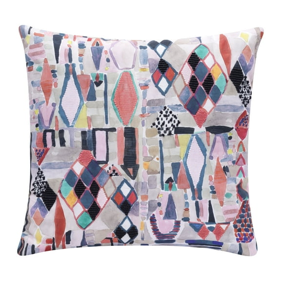 Ox Bay Multicolored Stacy Garcia Modern Abstract Handmade Decorative Indoor Throw Pillow,20"x20"