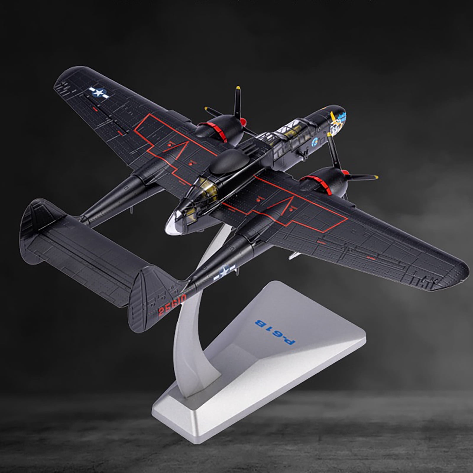 TAPDRA P 61B Black Widow USA Air Force WWII Fighter 1:72 Scale Model Plane Diecast Alloy Collection Display Decor Gift