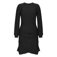 thumbnail image 4 of Bodycon Dresses For Women Sevevn Women's Spring Fall Ruched Bodycon Mini Dress Long Puff Sleeve Ruffle Fitted Cocktail Party Dresses, 4 of 8