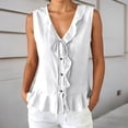 thumbnail image 2 of Fgnfyis Womens Tank Tops Sleeveless Ruffle Vest Casual Polished Summer Daily Summer Tank Tops for Women White XL, 2 of 5