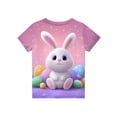 thumbnail image 4 of YOUYEDIAN 2026 Easter Girls T Shirts Funny Bunny Graphic Short Sleeve Tee Tops Festival Cute Cotton T-Shirt Outfits (Pink, 3-4 Years), 4 of 5