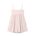 thumbnail image 5 of TEAJOPSUU Women's Sleeveless Romper Solid Color Spaghetti Strap Casual Loose Rompers for Everyday Wear Pink, 5 of 9