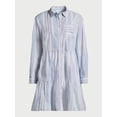thumbnail image 3 of Time and Tru Women's Mini Shirt Dress with Long Sleeves, Sizes XS-3XL, 3 of 5