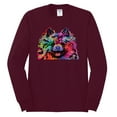 thumbnail image 2 of Cute and Colorful Pomeranian Dog Animal Lover Mens Long Sleeve Shirt, Maroon, 2XL, 2 of 3