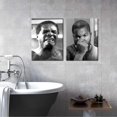 thumbnail image 2 of Framed Funny Bathroom Canvas Wall Art Set of 2 - Black and White Vintage Comedy Movies Posters, Funny Toilet Humour Smell Wall Decor Prints for Bathroom Decor 12x16in, 2 of 6