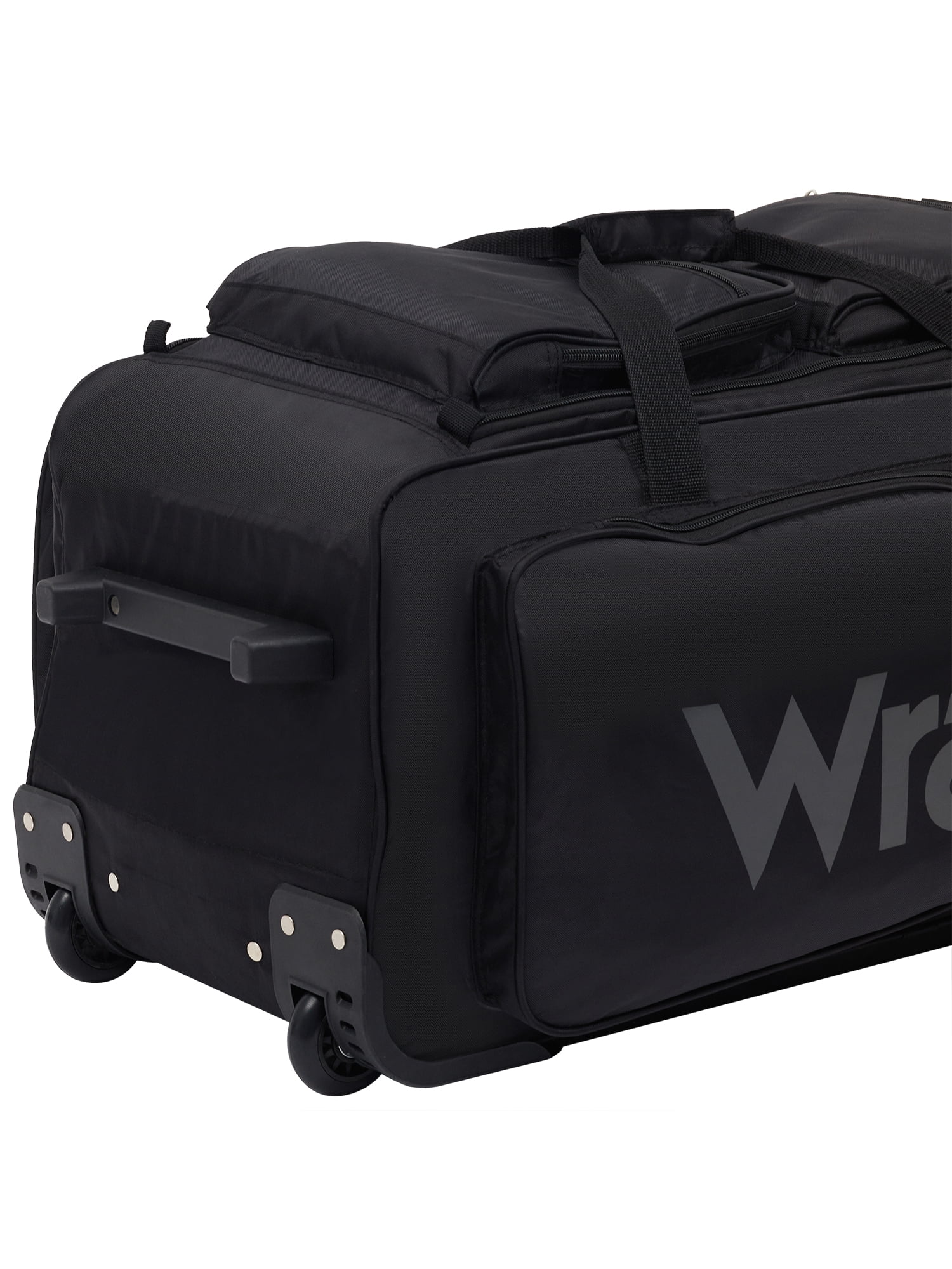 Wrangler 30” Multi-Pocket Rolling Duffel with Telescopic Handle, Black
