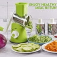 thumbnail image 2 of Hand Rotary Vegetable Grater, Manual Multifunctional Vegetable Grater Drum Rape ， with 3 Stainless Steel Blades ， For Fruits, Vegetables and Cheese (Green), 2 of 5