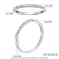 thumbnail image 3 of Vir Jewels 1/5 CTTW Pave Diamond Wedding Band 14K White Gold Bridal Ring Prong Set Size 9.5 Female, 3 of 10