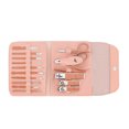 thumbnail image 3 of Juego de manicura de acero al carbono de 16 piezas, cortaúñas profesionales, tijeras para cejas, alicates para cutículas, kit de pedicura, rosa claro, 3 of 10