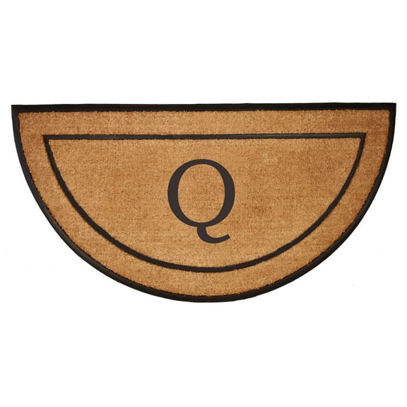 The General Half-Circle Monogram Doormat , 36" x 72", Letter Q