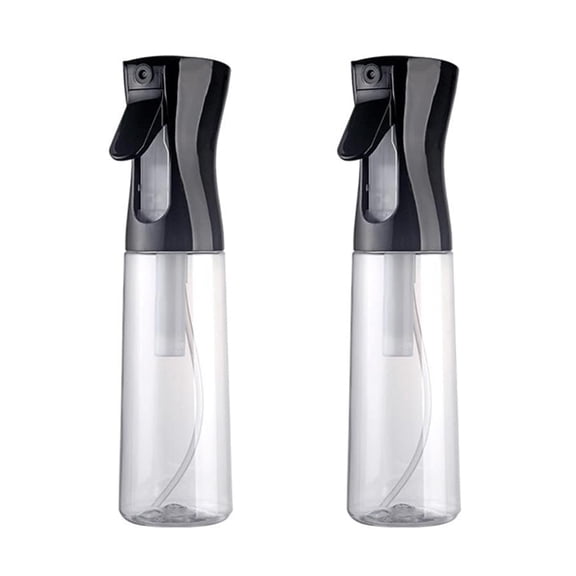 Spray Bottle for Hair (10oz/300ml) - 2 Pcs Continuous Spray Bottle for Salons Cleaning Plants Gardening-black Clear