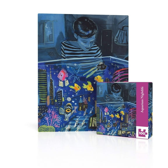 New York Puzzle Company Aquarium Nightlife Mini 100 Piece Mini Puzzle