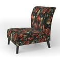 thumbnail image 3 of Designart "Blooming In Deep Red And Beige IV" Fauteuil d'Appoint Floral Rouge - Fauteuil Cottage pour Salon, 3 of 7