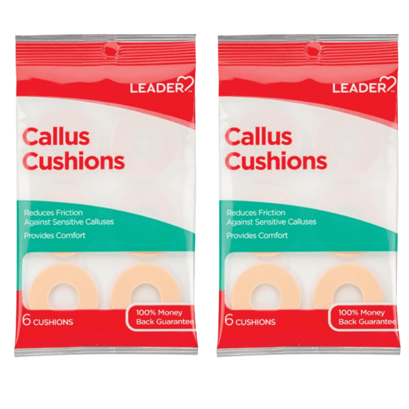 Leader Callus Cushions Round Waterproof Pads Toe and Foot Protectors, 2-Pack