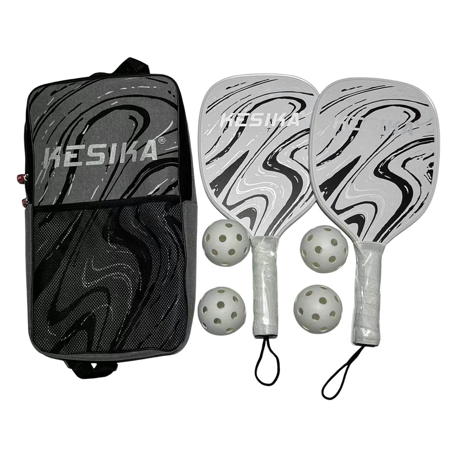 Justharion Pickleball Racket Set 4 Balls and Comfort Racquets Bag Grip Pickleball Carry Blue Black 41.5x20.5cm