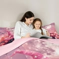 thumbnail image 4 of Manfei Witch Hat Print Bedding Comforter Set 7 Pieces for Girls, Pink Halloween Queen Bedding Sets, Pumpkin Bat Ghost Queen Sheet Sets, Lightweight Room Decor, 4 of 8