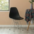 thumbnail image 4 of Mid-Century Modern Style Plastic DSW Shell Dining Chair with Metal Legs, White, 4 of 7