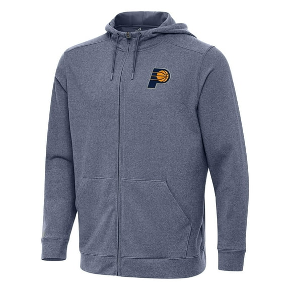 Men's Antigua Heather Navy Indiana Pacers Effortless Full-Zip Hoodie Jacket