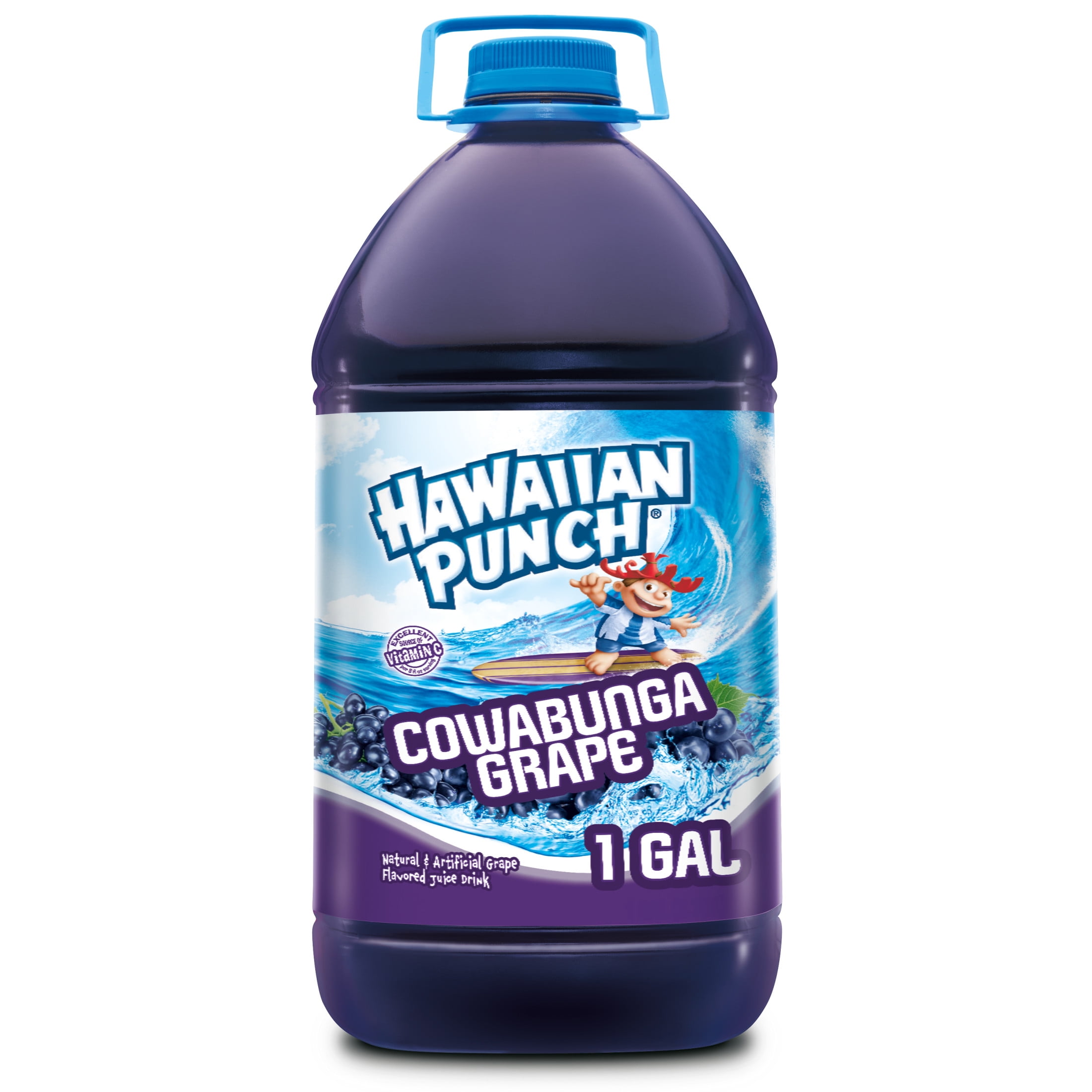 (4 pack) Hawaiian Punch Cowabunga Grape Juice Drink, 1 Gal, Bottle